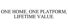 ONE HOME, ONE PLATFORM, LIFETIME VALUE.