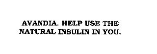 AVANDIA. HELP USE THE NATURAL INSULIN IN YOU.