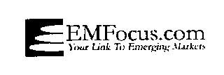EMFOCUS.COM YOUR LINK TO EMERGING MARKETS