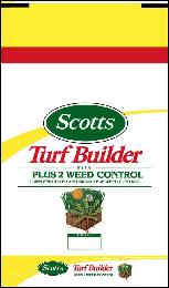 SCOTTS TURF BUILDER WITH PLUS 2 WEED CONTROL LAWN FERTILIZER AND BROADLEAF WEED CONTROL TIMING: