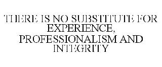 THERE IS NO SUBSTITUTE FOR EXPERIENCE, PROFESSIONALISM AND
INTEGRITY