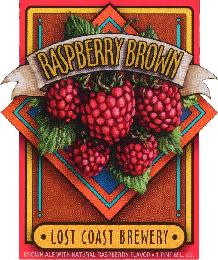 RASPBERRY BROWN · LOST COAST BREWERY · BROWN ALE WITH NATURLA
RASPBERRY FLAVOR 1 PINT 6FL. OZ.