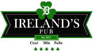 OLD ENGLISH LETTER "D", IRELAND'S PUB, EST. 2017, CEAD MILE FAILTE, 5 SHAMROCKS