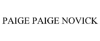 PAIGE PAIGE NOVICK