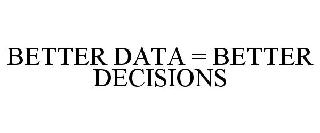 BETTER DATA = BETTER DECISIONS